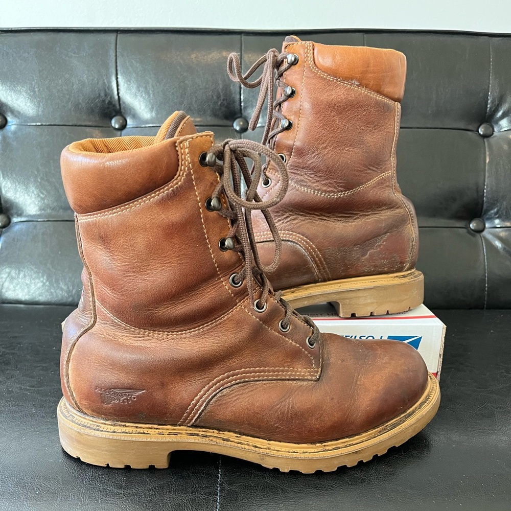 Vintage Red Wing Dry Ice EH Work Boots — Brown Leather‎ — Made in USA